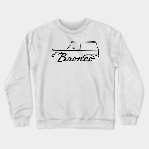 1966-1977 Ford Bronco Side Black With Logo Crewneck Sweatshirt by The OBS Apparel